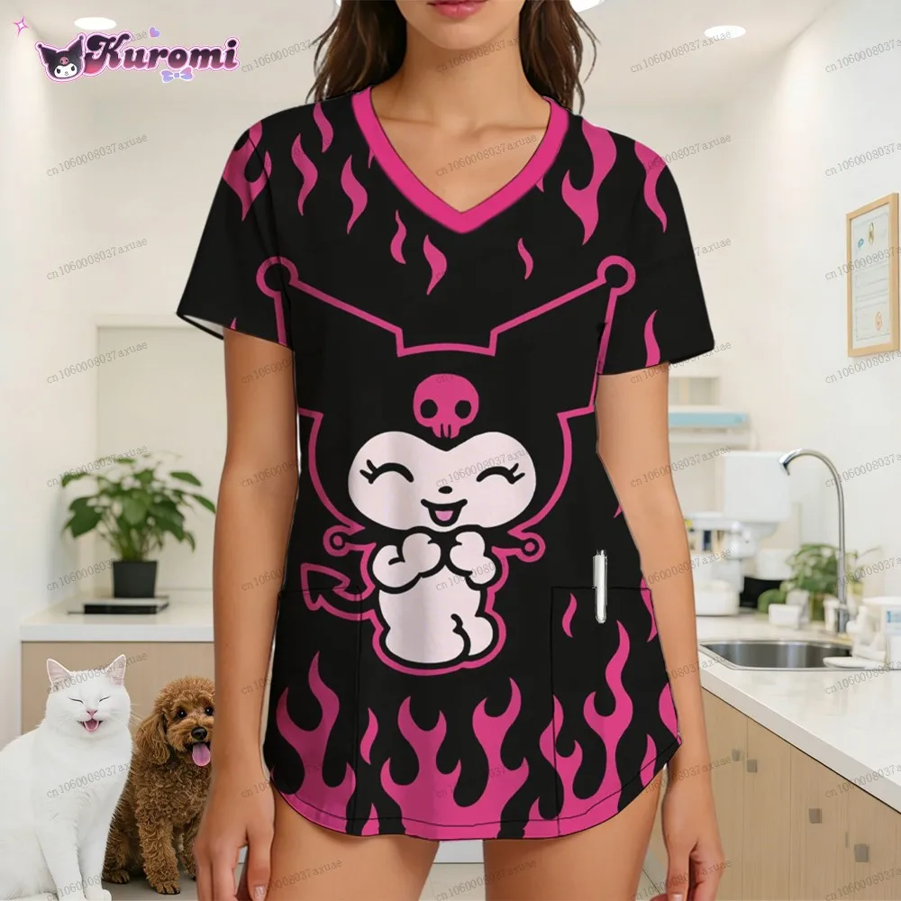 

Cuteore Nurse Uniform Scene Clothes Kuromi Polka Dot New Y2k Graphic T Shirts Summer Women's T-shirt New Arrivals Kawaii 2026