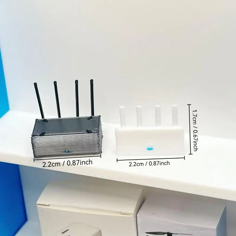 Dollhouse Miniature WiFi Router Model 1/12 Scale for Tiny Home Decor