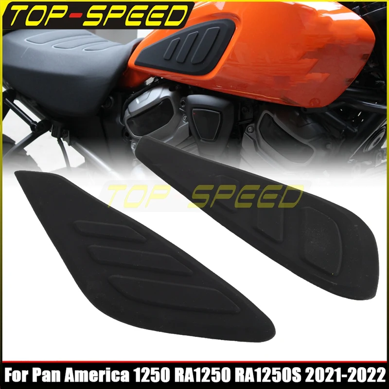 For Harley Pan America 1250 S RA1250 RA1250S PanAmerica1250 1 Pair Fuel Tank Traction Pad Black Side Gripper Tank Knee Sticker