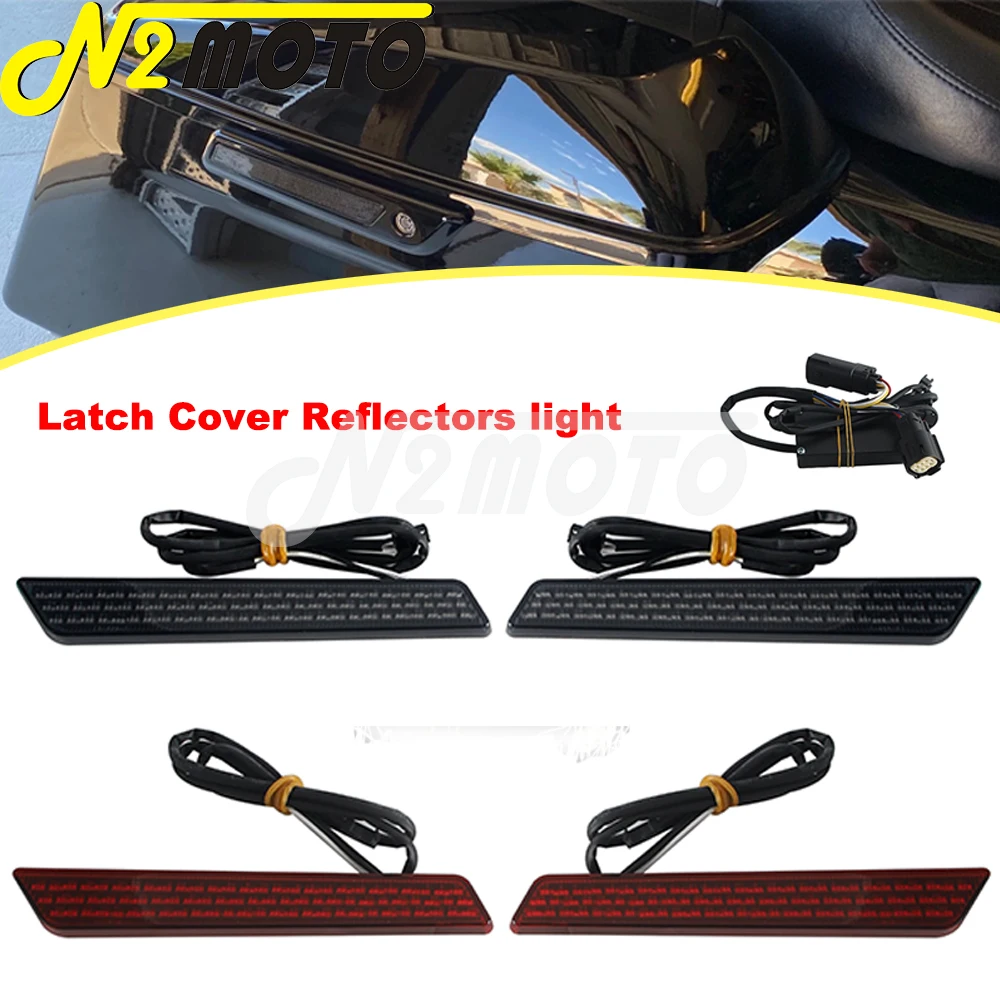 Saddlebag Latch Reflectors Cover Guard Reflector Light For Harley Touring Electra Road Street Glide FLHX FLTRX FLTRU FLHT 2014+