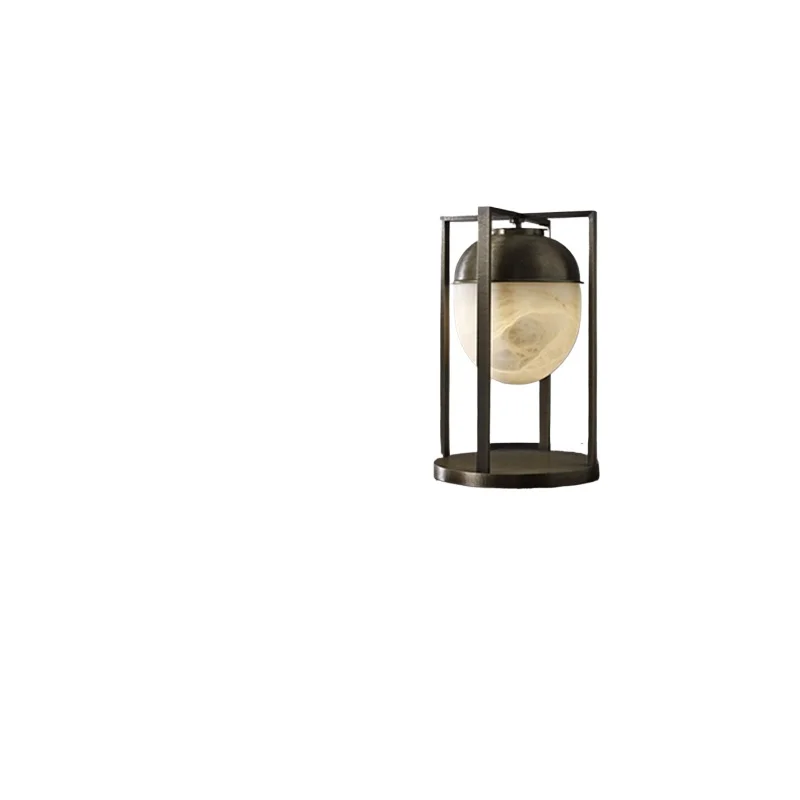 Modern Interior Art Design Light Black Metal Gypsum Marble Ball Hotel Bedroom Living Room
