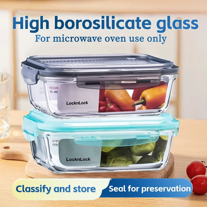 

Portable Glass Food Storage Container Covered Meal St Glass Preservation Box Blue Pink ey Tee ids Microwave Se