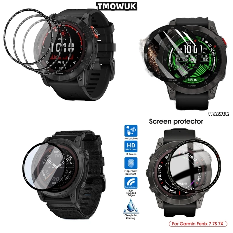 

For Garmin Fenix 6 7 8 7X 6X 7S 47mm 51mm Soft Screen Protective Film Anti - Scratch Full Cover 3D