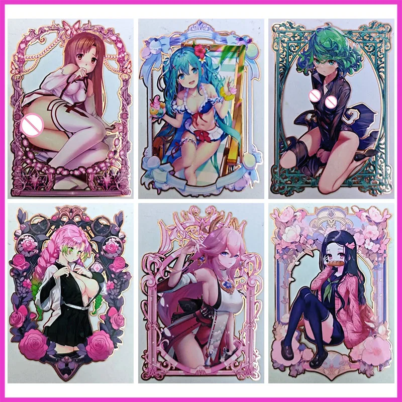 

Аниме История богини Редкие металлические игры Коллекционные карты Yui Sexy Miku Mitsuri Yae Miko Nezuko Игрушки для мальчиков Подарок на день рождения