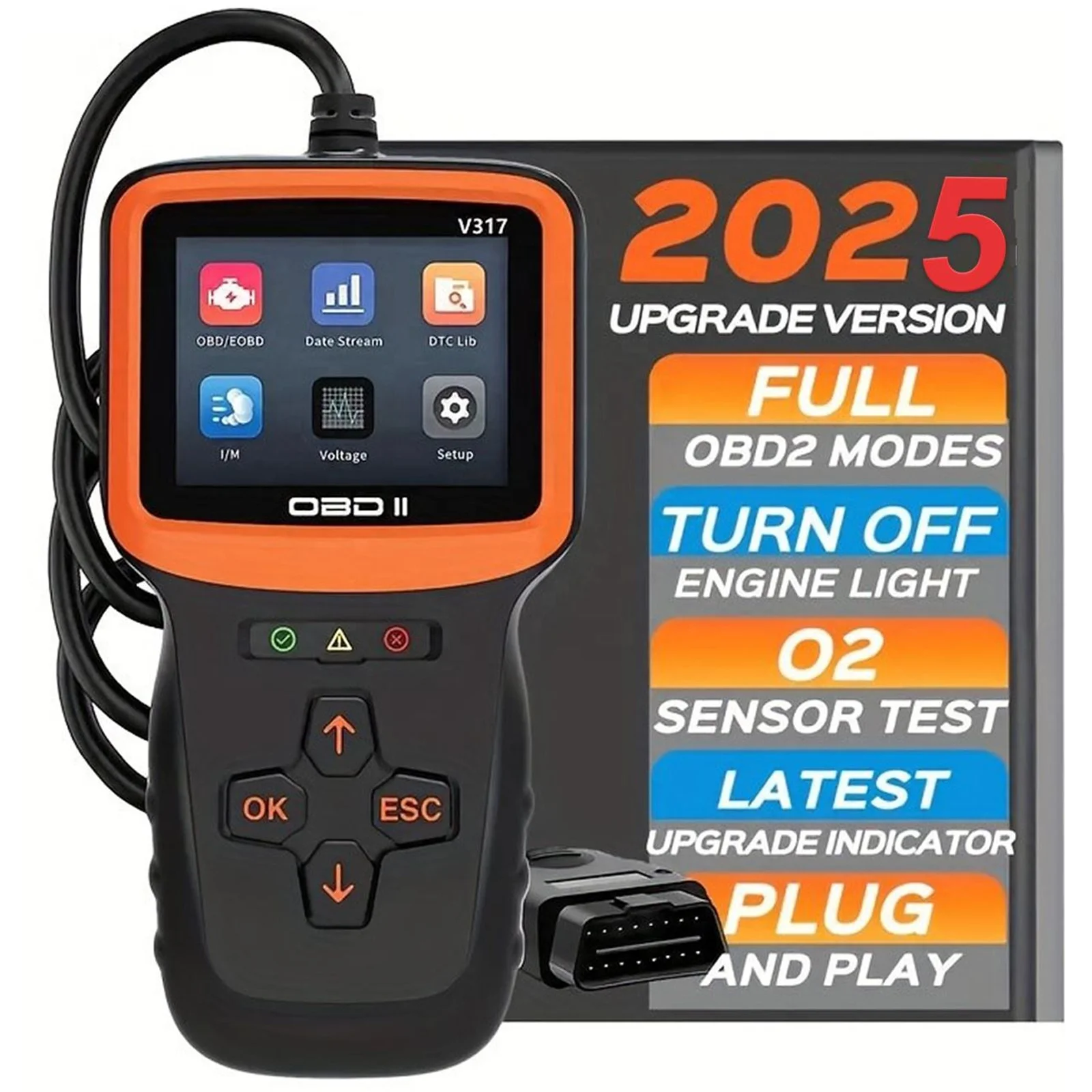 

OBD2 сканер, диагностический инструмент по ошибке, считыватель кодов, автомобильные инструменты, считыватель кодов неисправностей двигателя автомобиля, OBD2, автомобильные инструменты V317