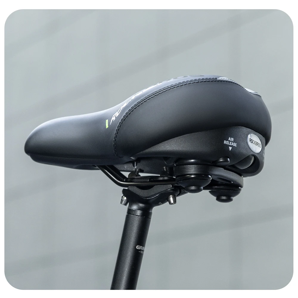 ROCKBROS Fahrrad-Airbag-Sitzkissen Doppelte Stoßdämpfung Härteverstellbarer Sattel Rutschfeste Oberfläche Komfortabler Sattel