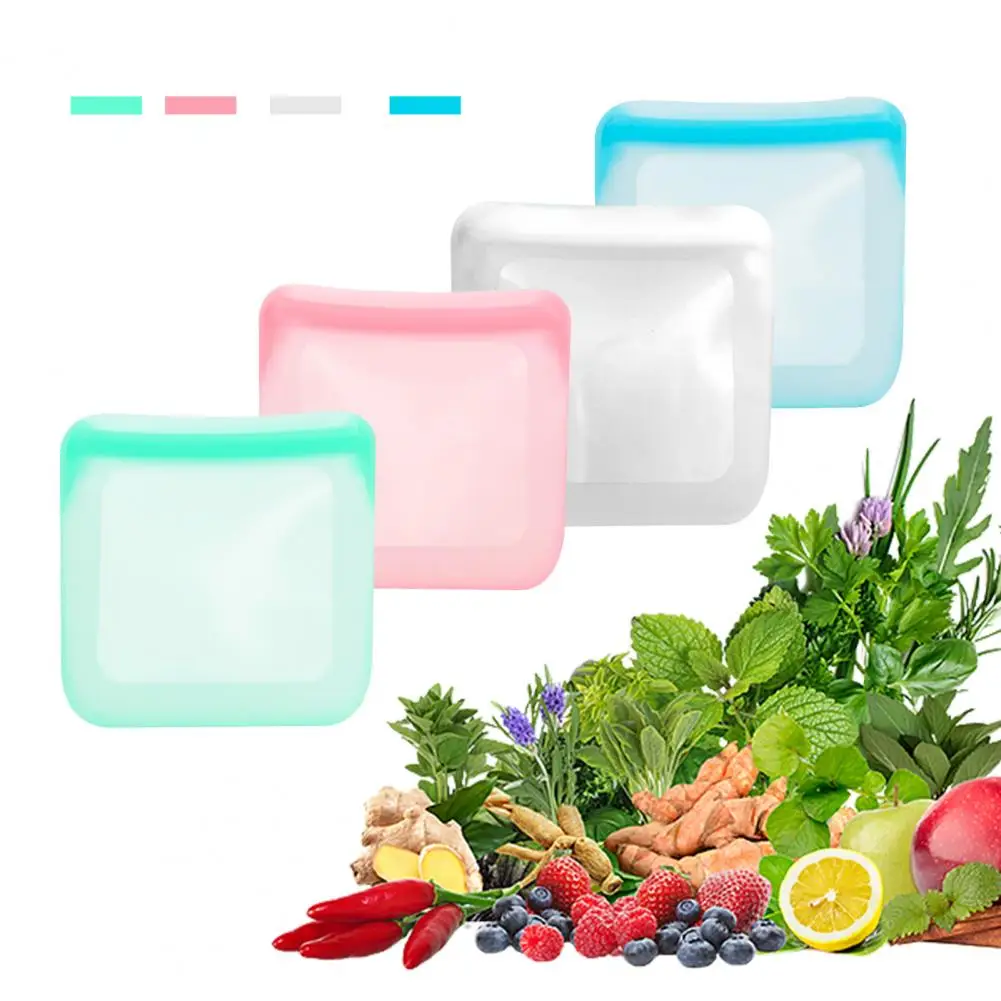 Food Container  Durable Temperature Resistance Silicone  BPA Free Self-sealed Food Container Kitchen Supply