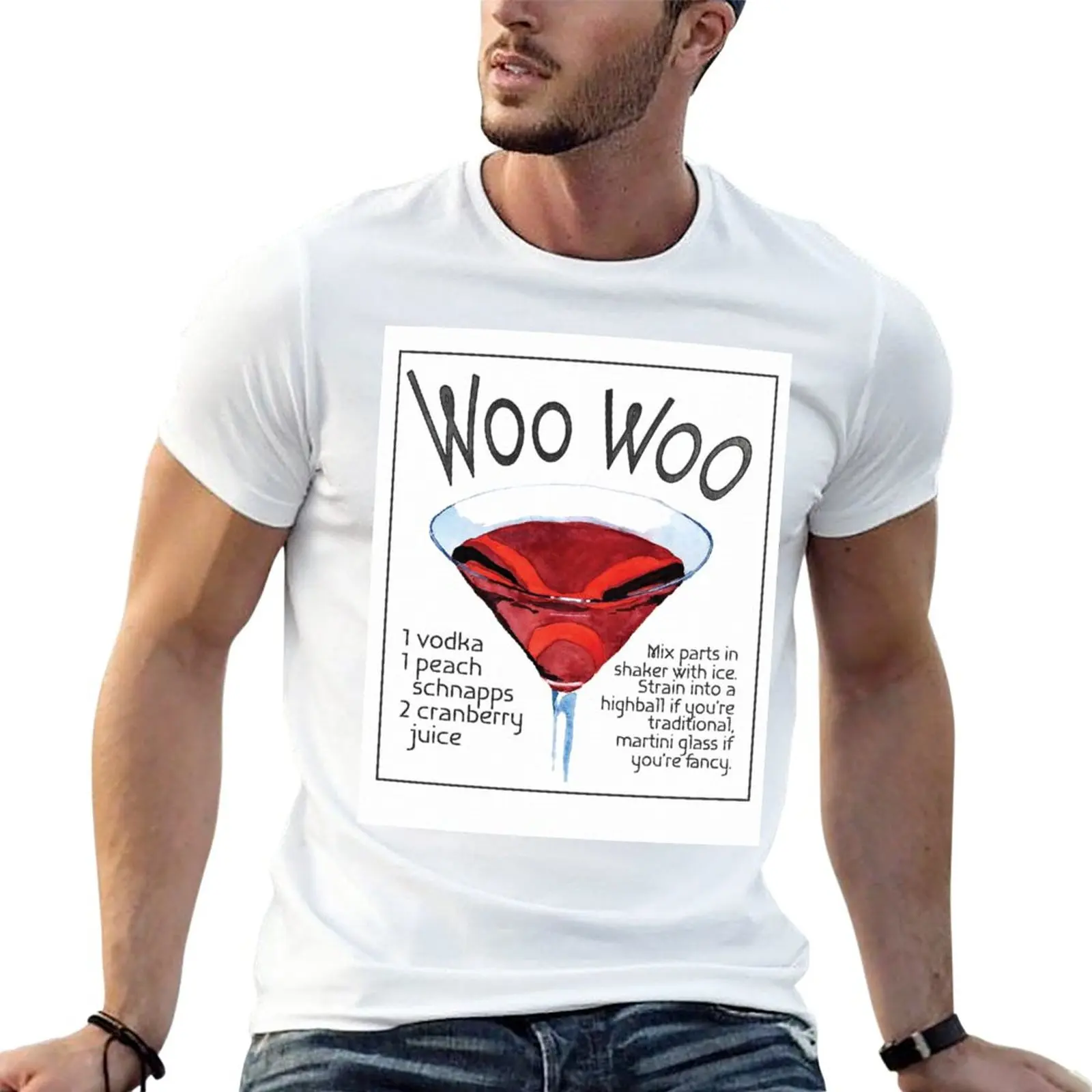 Woo Woo Cocktail Recipe T-Shirt anime clothes new edition t shirt T-shirt for a boy funny t shirt oversized t shirt men