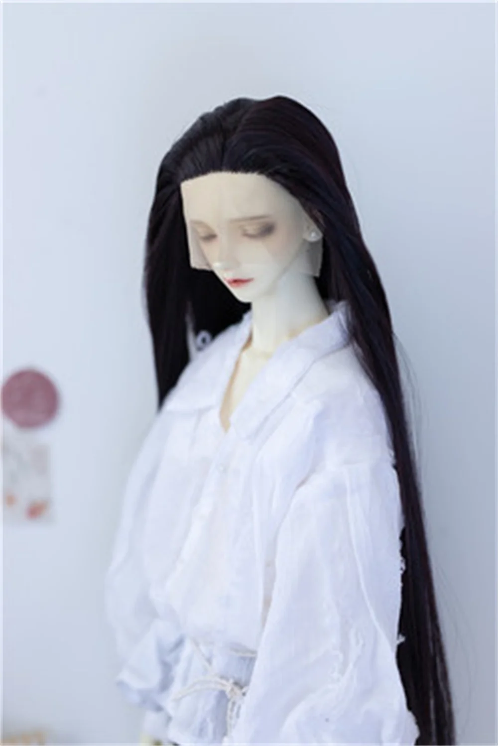 BJD wig Forehead hand hook high temperature silk side parting Long hair 1/3 men's wig BJD doll accessories(no doll)