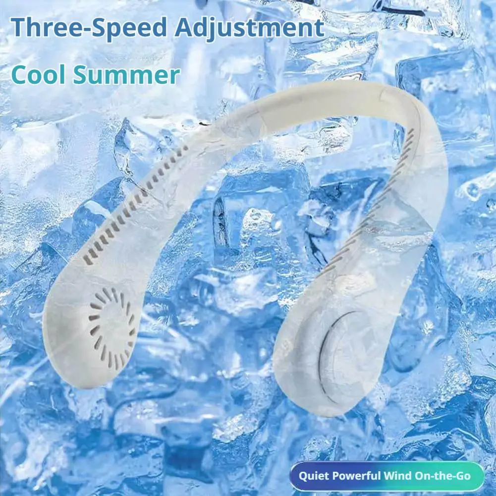 Portable Neck Hanging Fan Mini USB Charging Adjustable Bladeless Turbofan For Students Dormitory Home Outdoor Cooling Fan Gifts