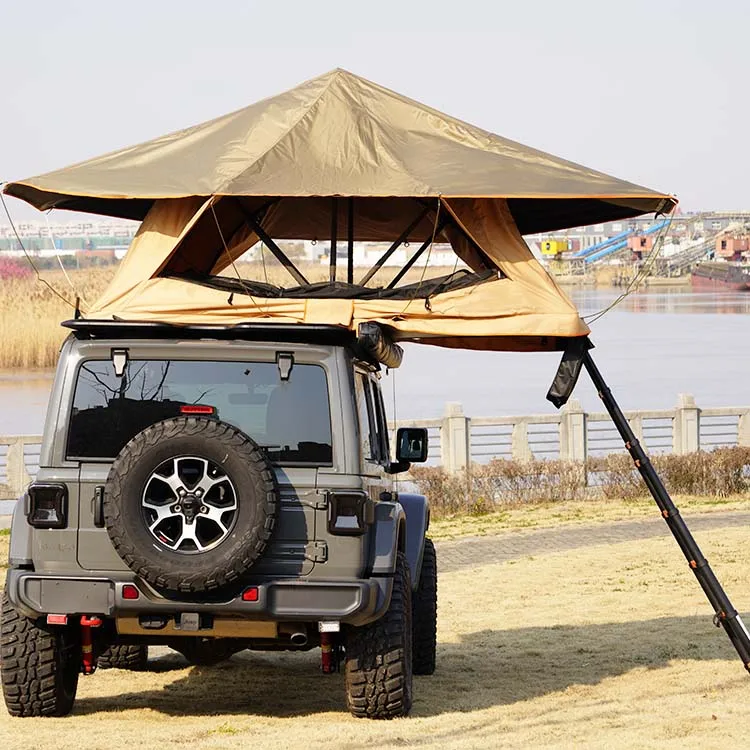Hot Sell 4x4 Car Outdoor Roof Tent 2-3 Person Foldable Aluminum Roof Top Tent Soft Shell Camping Tent