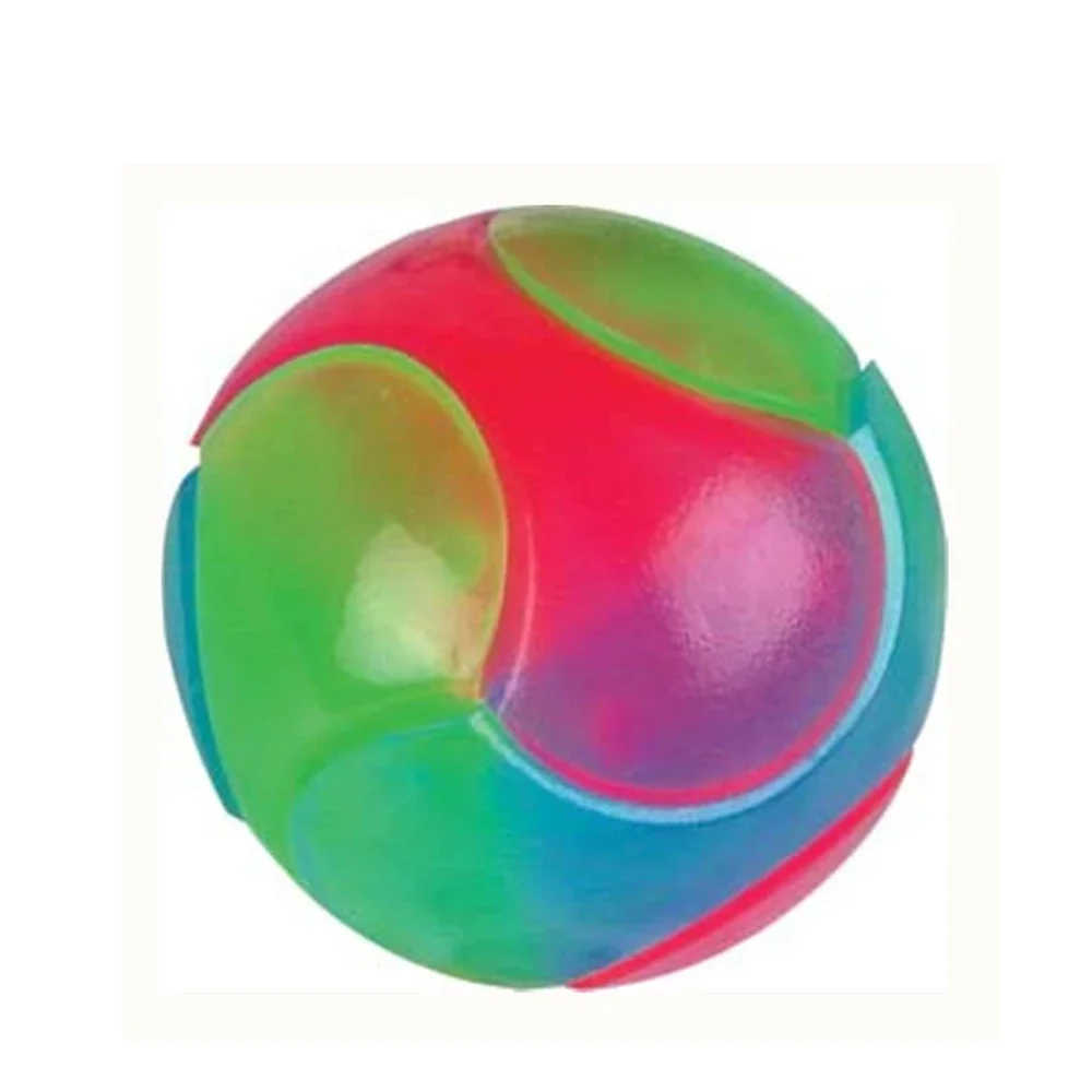 Lustige Haustierspielzeuge Kleiner Hund Leuchtender Ball Hundespielzeug TPR Dreifarbiger Glühender Elastischer Ball Hundetraining Ball Werfen Hundeball – Detail 3