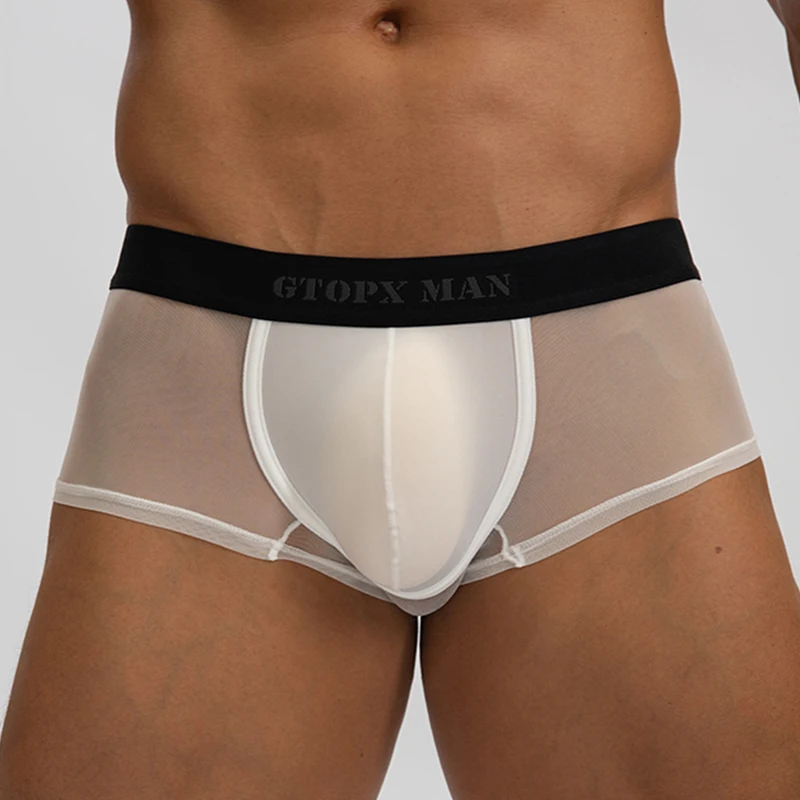 

Мужское сексуальное бесшовное нижнее белье, мужские трусы с U-образным мешочком, ультратонкие прозрачные незамкнутые мужские сетчатые дышащие бриллианты