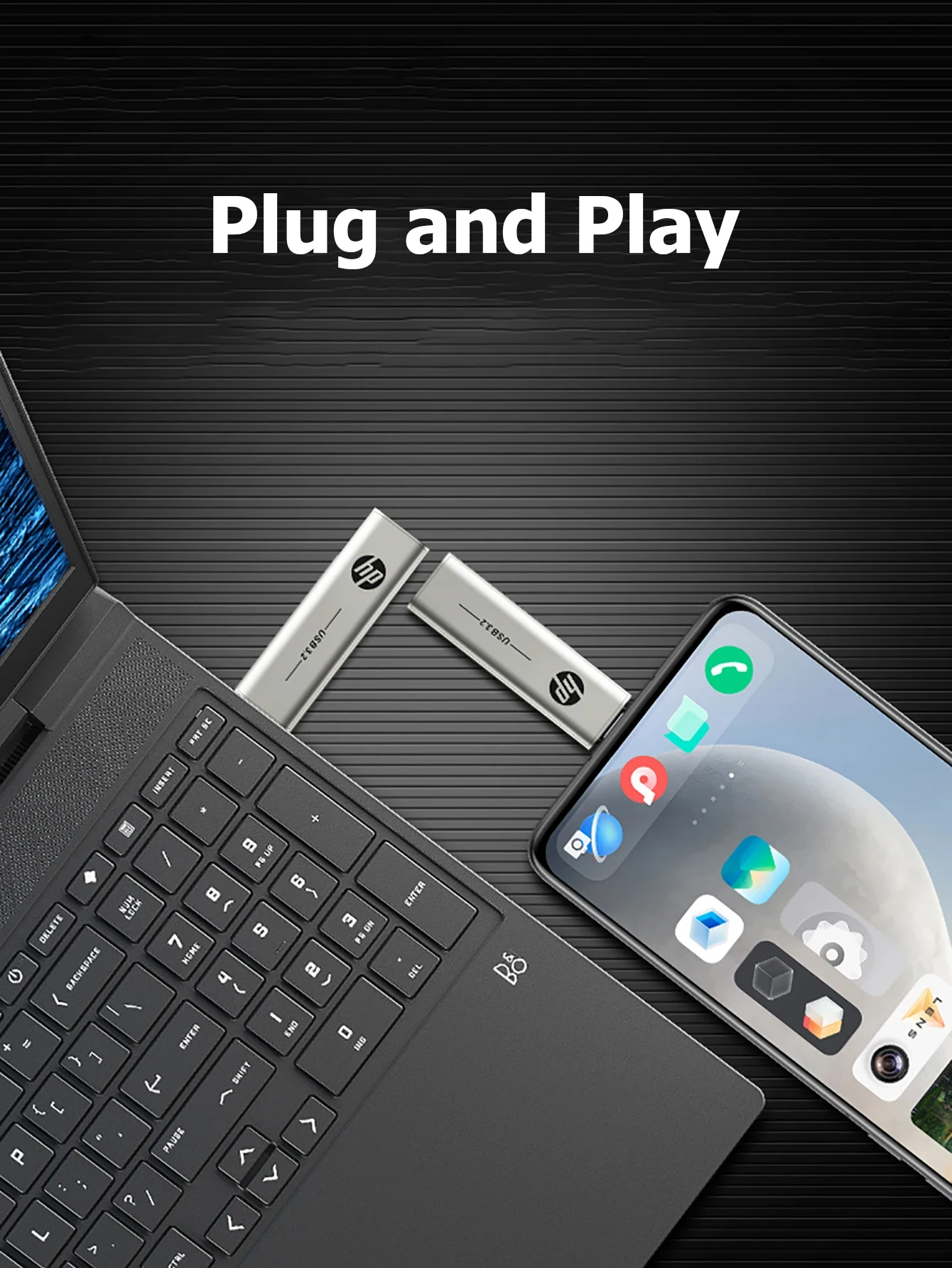 

Original HP USB 2 IN 1 Type-C Flash Drive 256GB Pen Drive 128GB 64GB Flash Drive Push-pull Dual Interface Memory Stick