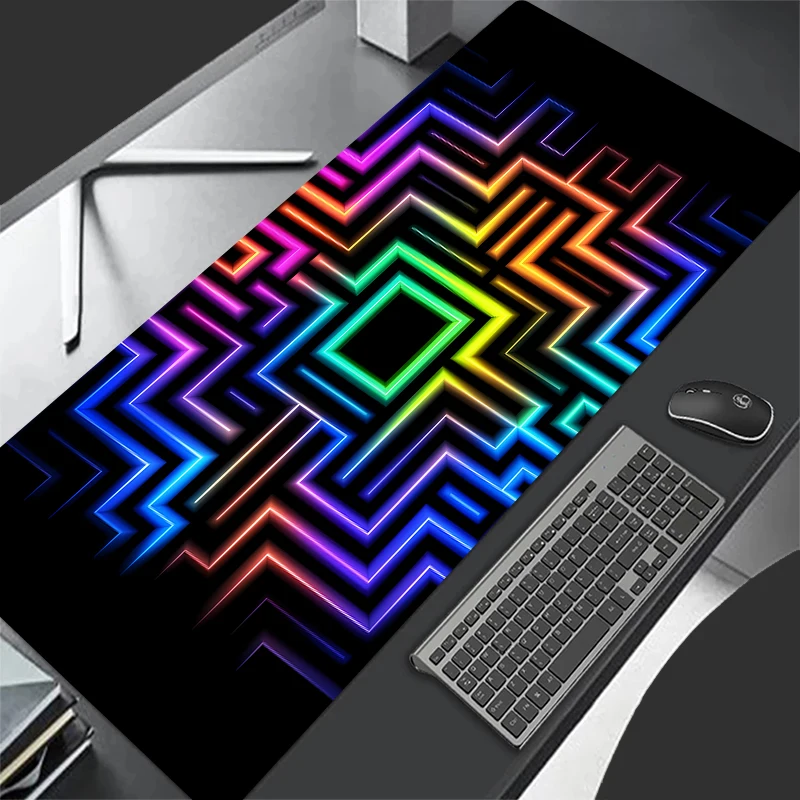 3.Black and white mouse pad simple art multi-model computer accessories Mechanical keyboard plus long table mat rubber non-slip