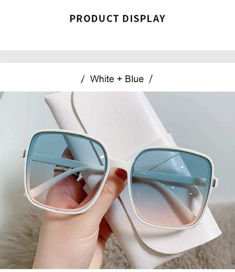 Vintage übergroße quadratische Sonnenbrille 2025, Damenmode, Farbverlauf, Outdoor-Sonnenbrille, Retro, weiblich, Luxusmarke, Design-Brille – Detail 7