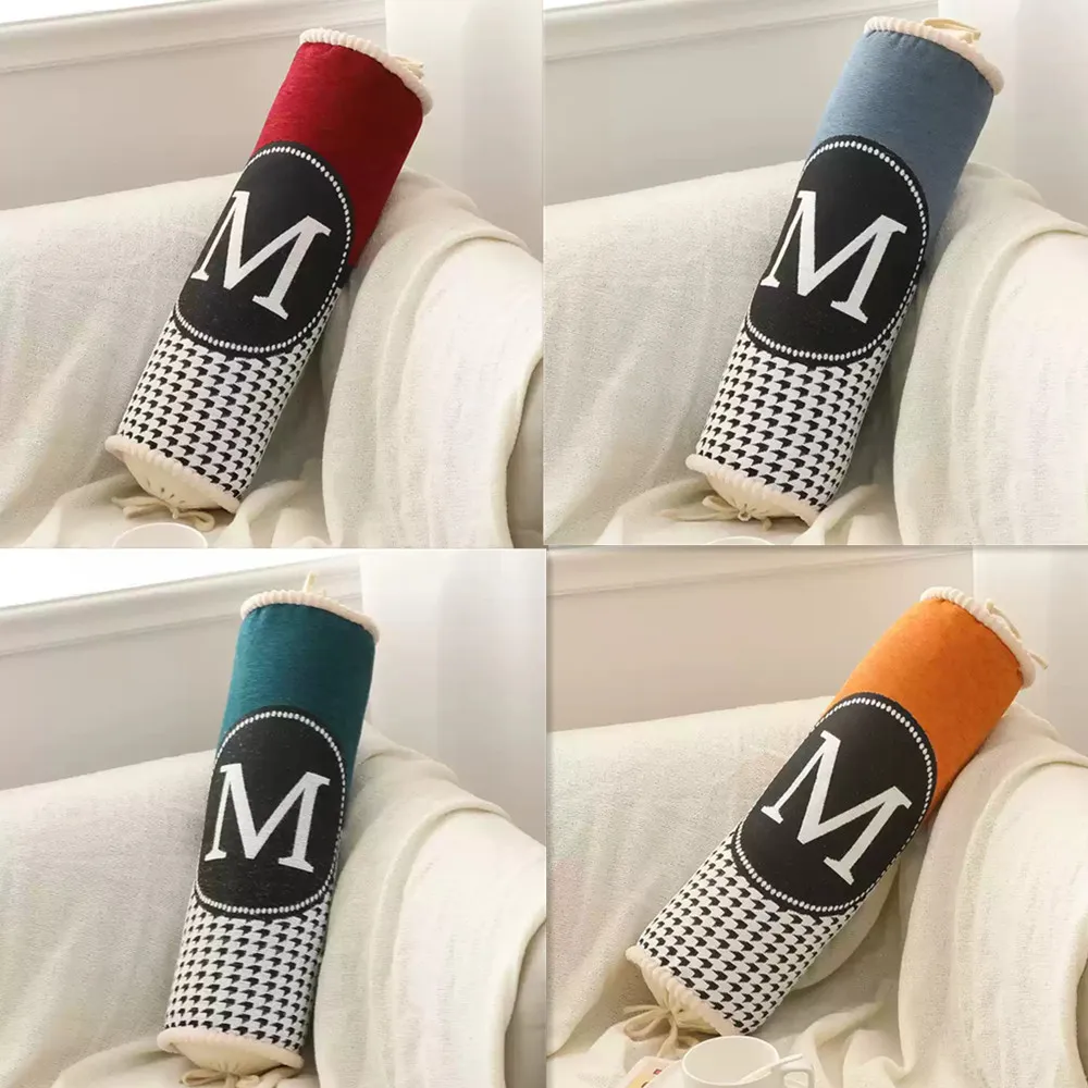 Soft Candy Chenille Jacquard Bedside Back Pillow Long Nap Pillow Headrest Living Room Sofa Throw Cushion Sleeping Neck Pillow