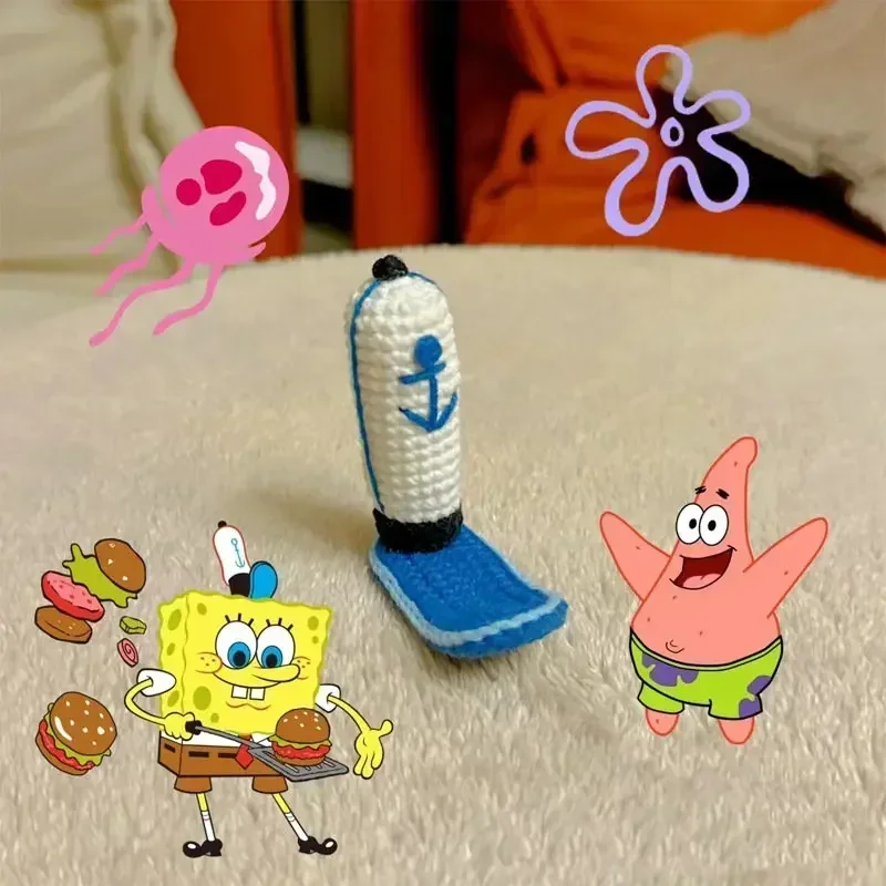 SpongeBob Hair Clips Accessories Anime Krusty Krab Staff Hat Knitted Hair Cosplay Cartoon Girl Headdress Headwear Jewelry Gifts