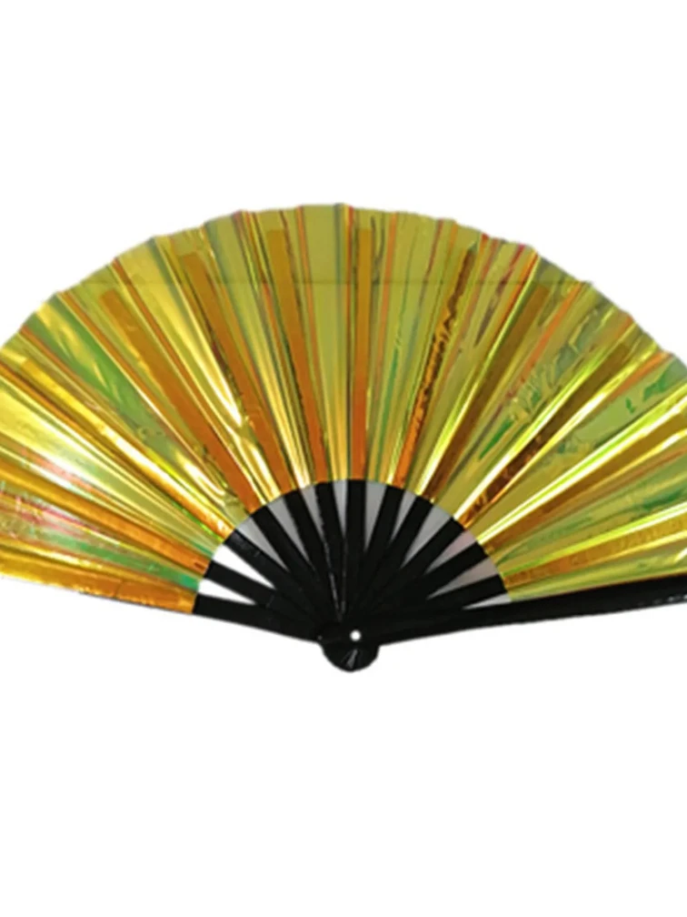 Éventail à main pliable avec bottes au sol, grand éventail de danse de ligne campagnole, Portable, pour la pratique de la danse, spectacle de fête