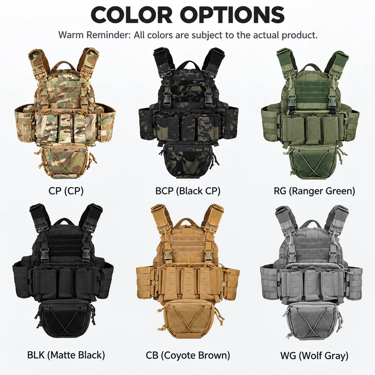 ARC Tactical Vest Plate Carrier Quick Release Buckle Triple Mag Pouch MOLLE Front Panel Vest Adjustable Cummerbund Vest for Trai