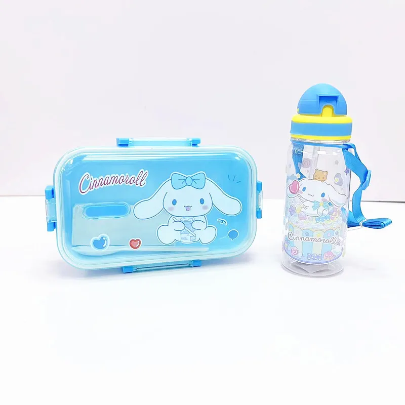 2025 New Sanrio Kuromi Cartoon Lunch Box Set Water Cup Tableware Set Children's Gift