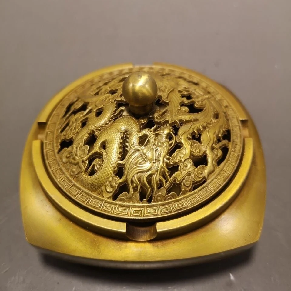 

Pure copper ashtray Chinese brass ashtray with lid business gifts home office decoration