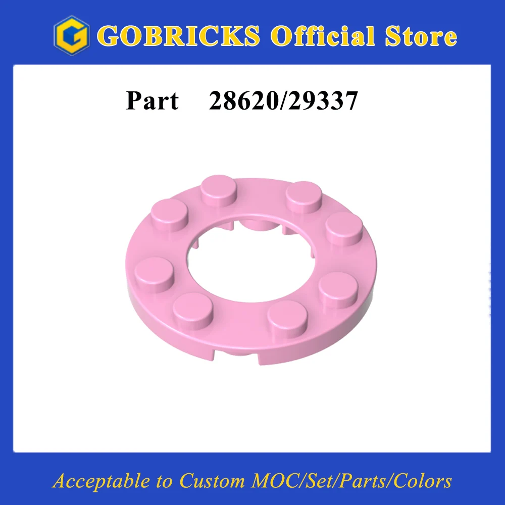 Gobricks 1PC 11833 Plate Round Bricks 4 x 4 Parts with 2 x 2 Hole Individual Pieces Imagination Boost Toys Party Favor Gifts
