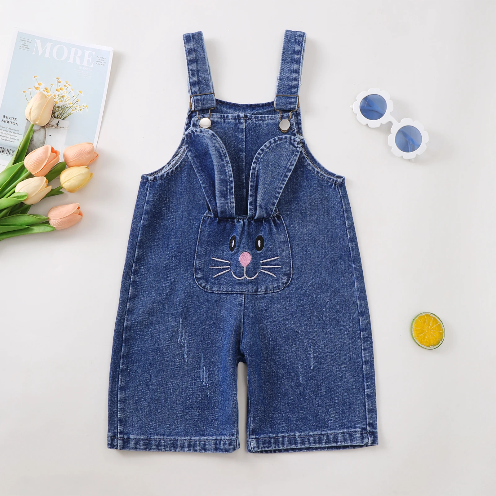 Lässige Jeans-Latzhosen für Kleinkinder Mädchen Babykleidung Kinder Denim-Latzhosen