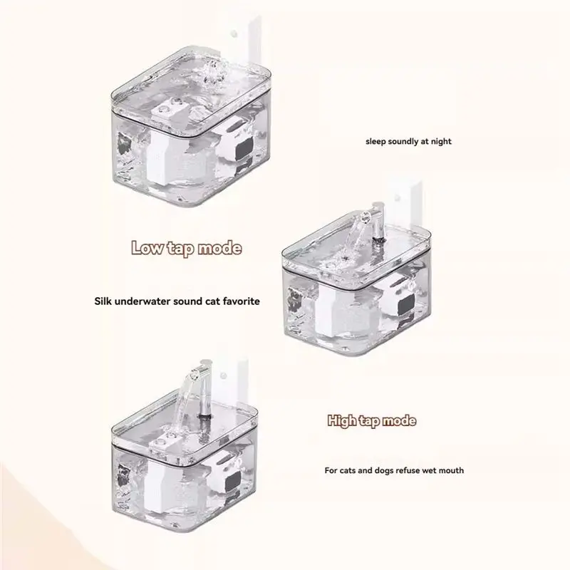 A84E-Automatic Circulation Drinking Water Dispenser Unplugged Wireless Induction Fountain 1.5L Large Pet Water Fountain C