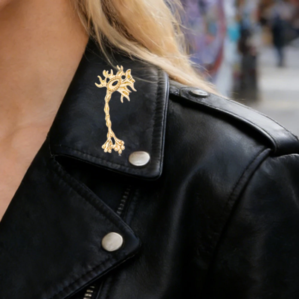 Broche Elegante com Design de Batimento Cardíaco em Tom Dourado e Prateado, Distintivo Médico de Lapela, Acessório Feminino de Moda para o Dia a Dia