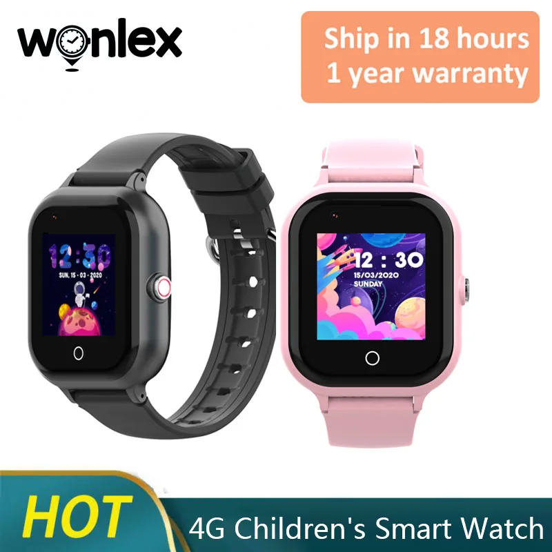 Wonlex KT24 Smart Watch Kids GPS Real-Time Location Tracker 4G Video Call SOS IP68 Waterproof Children Smartwatch With Whatsapp