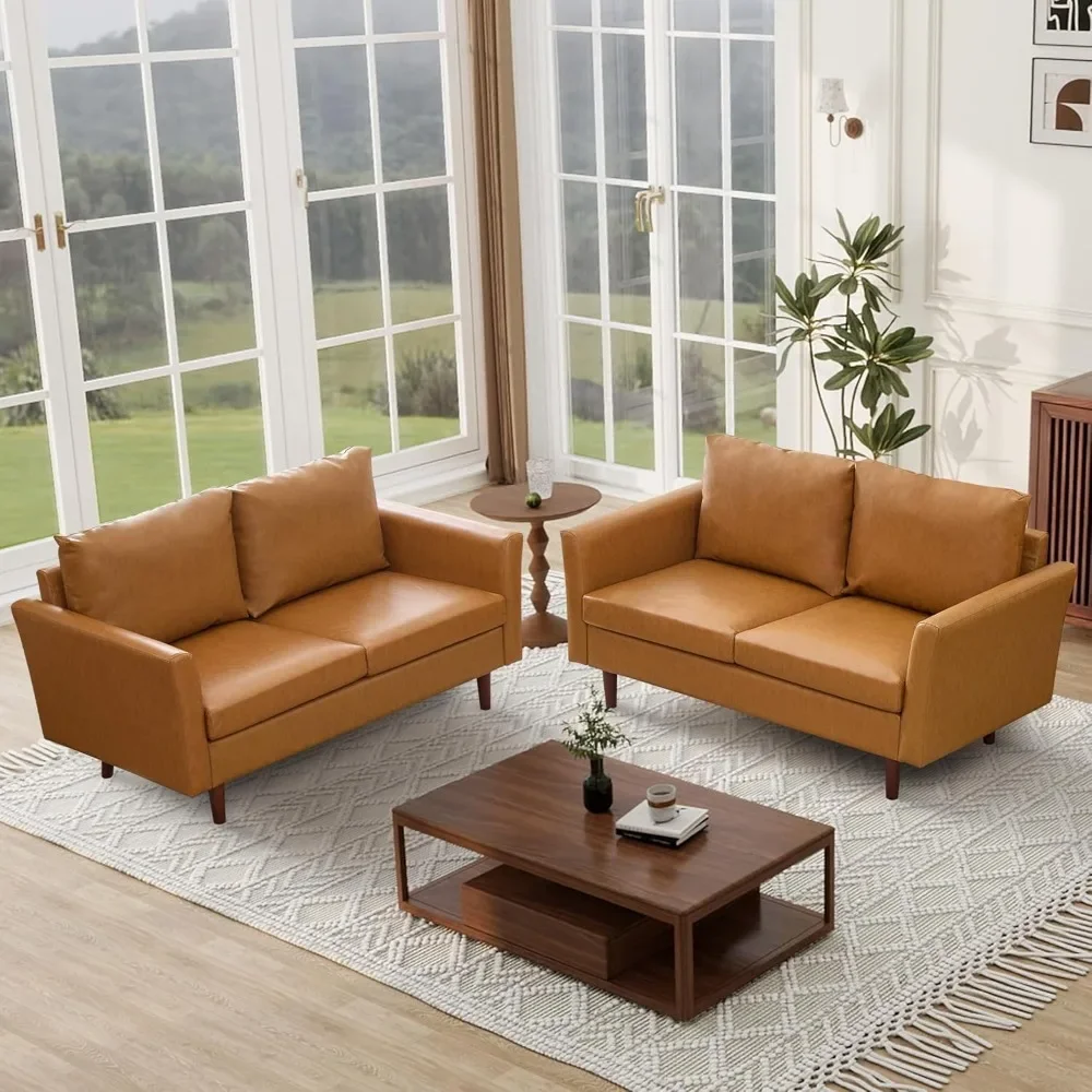 

Modern Faux Leather Sofa for Small Spaces, 3 Seater, Bedroom, Office, Apartment, Living Room Couch, 80"