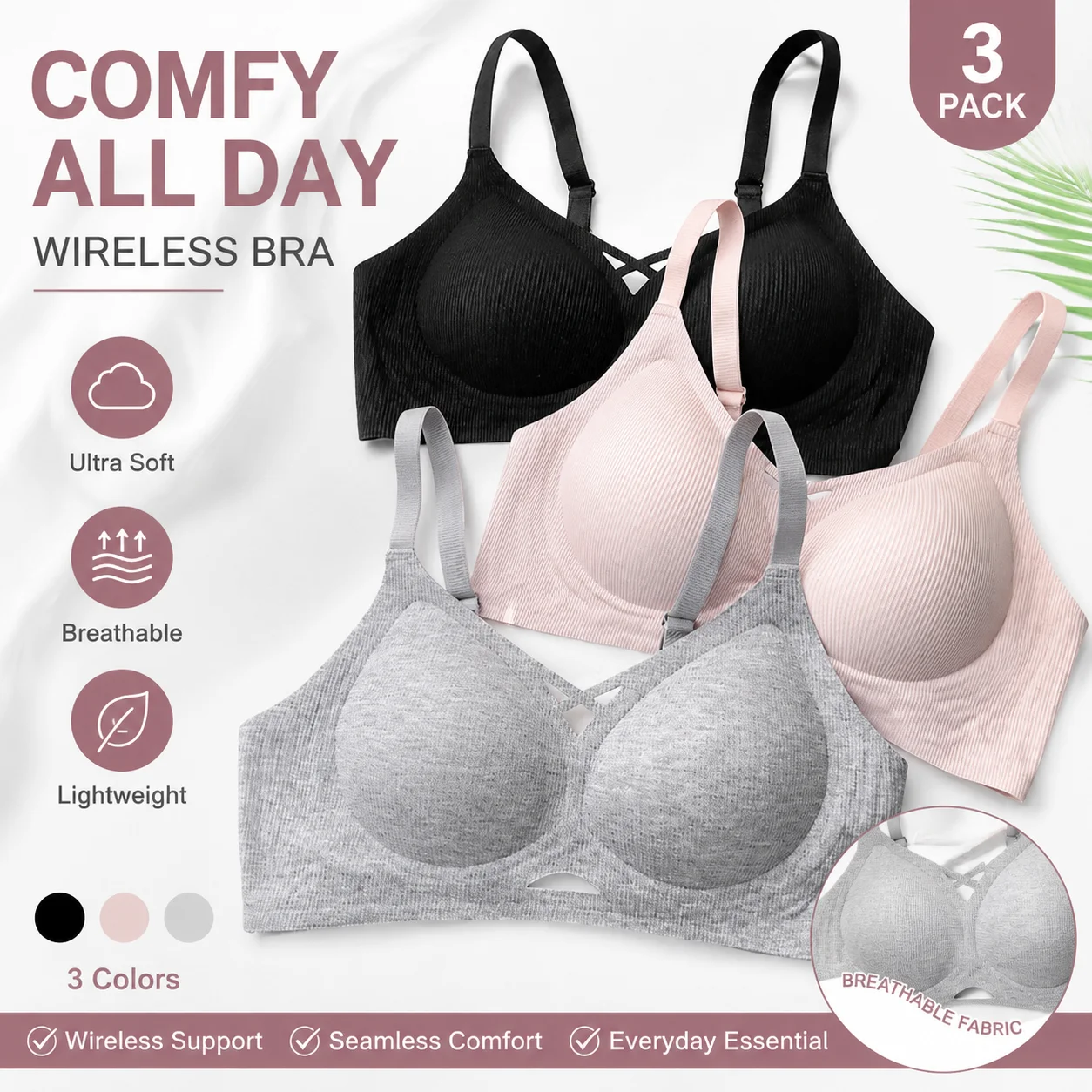 Women's Without Steel Ring Bra Seamless Soft Support Breathable Underwear Madam Daily Comfortable Lingerie Large Size Underwear