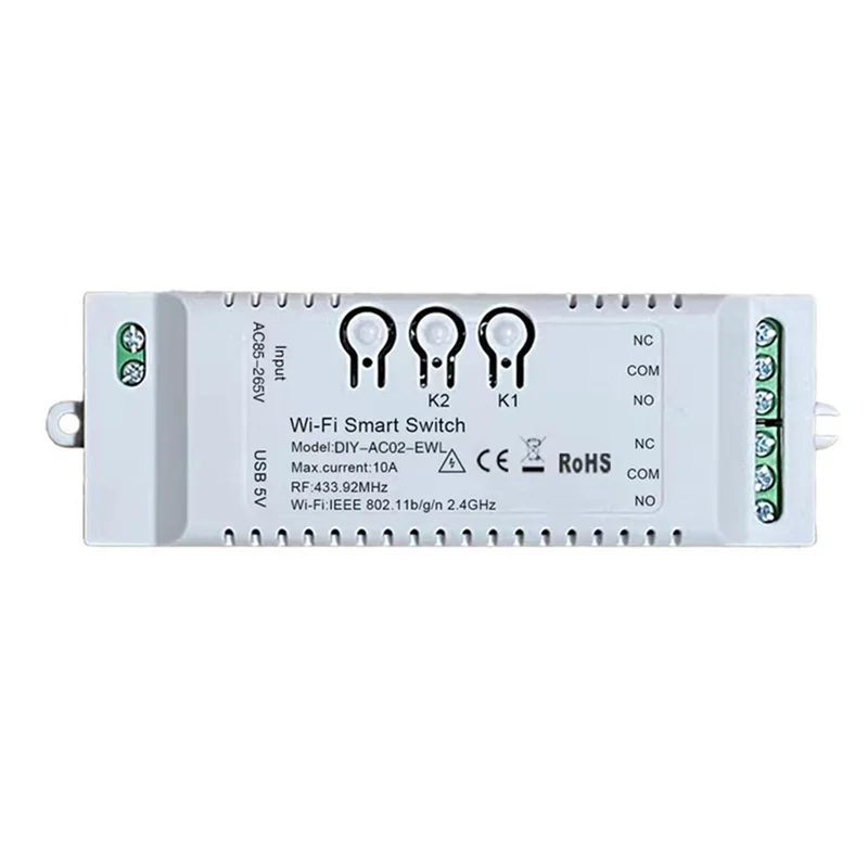 

2CH WiFi Smart Switch DIY Timer EWeLink 85-265V 2.4G WiFi+RF433+BT Home Automation Module for Alexa Google Home IFTT