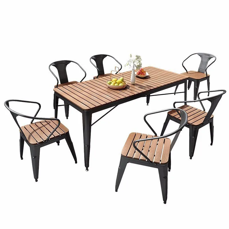Nordic modern leisure restaurant outdoor tables and chairs courtyard outdoor complete set of leisure tables and chairs combinati