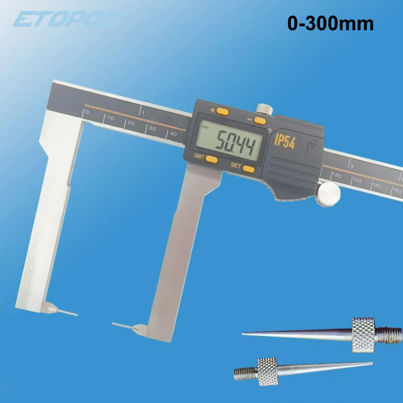 Multi-purpose interchangeable probe calipers internal and external grooves fluted flat head electronic internal groove calipers