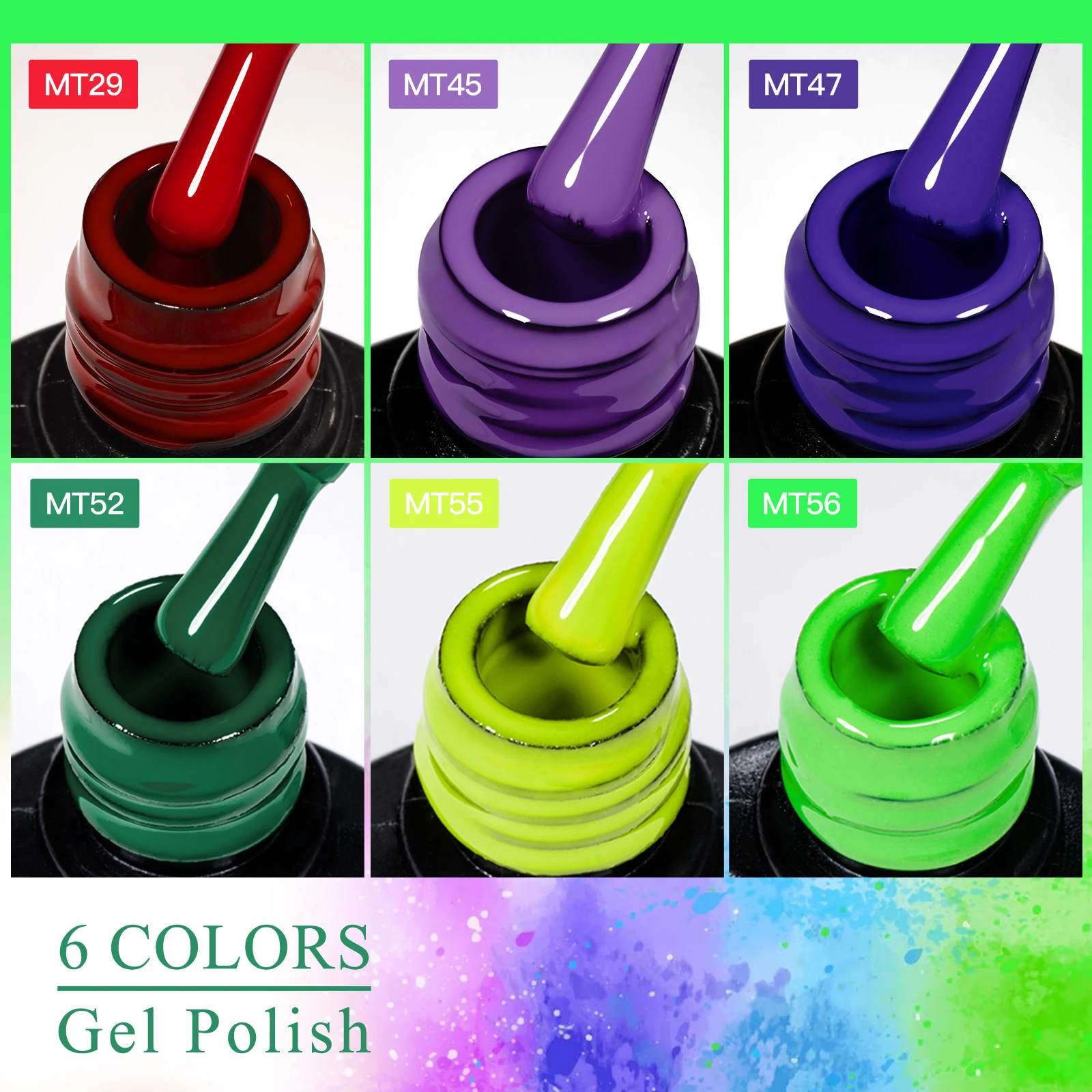 Mtssii 6PCS Gel Nagellak Lente Zomer Snoep Kleur Serie Gel Semi Permanente UV LED Gel Nail Art Losweken nagel Gel Set