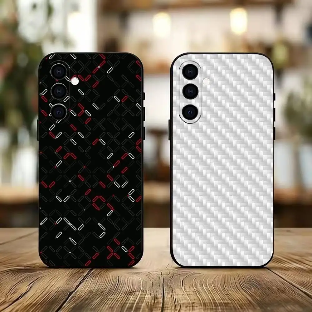 Carbon Fiber Weave  Phone Case For Samsung Galaxy A73,A72,A71,A70,A53,A52,A51,Soft Silicone Black Cover