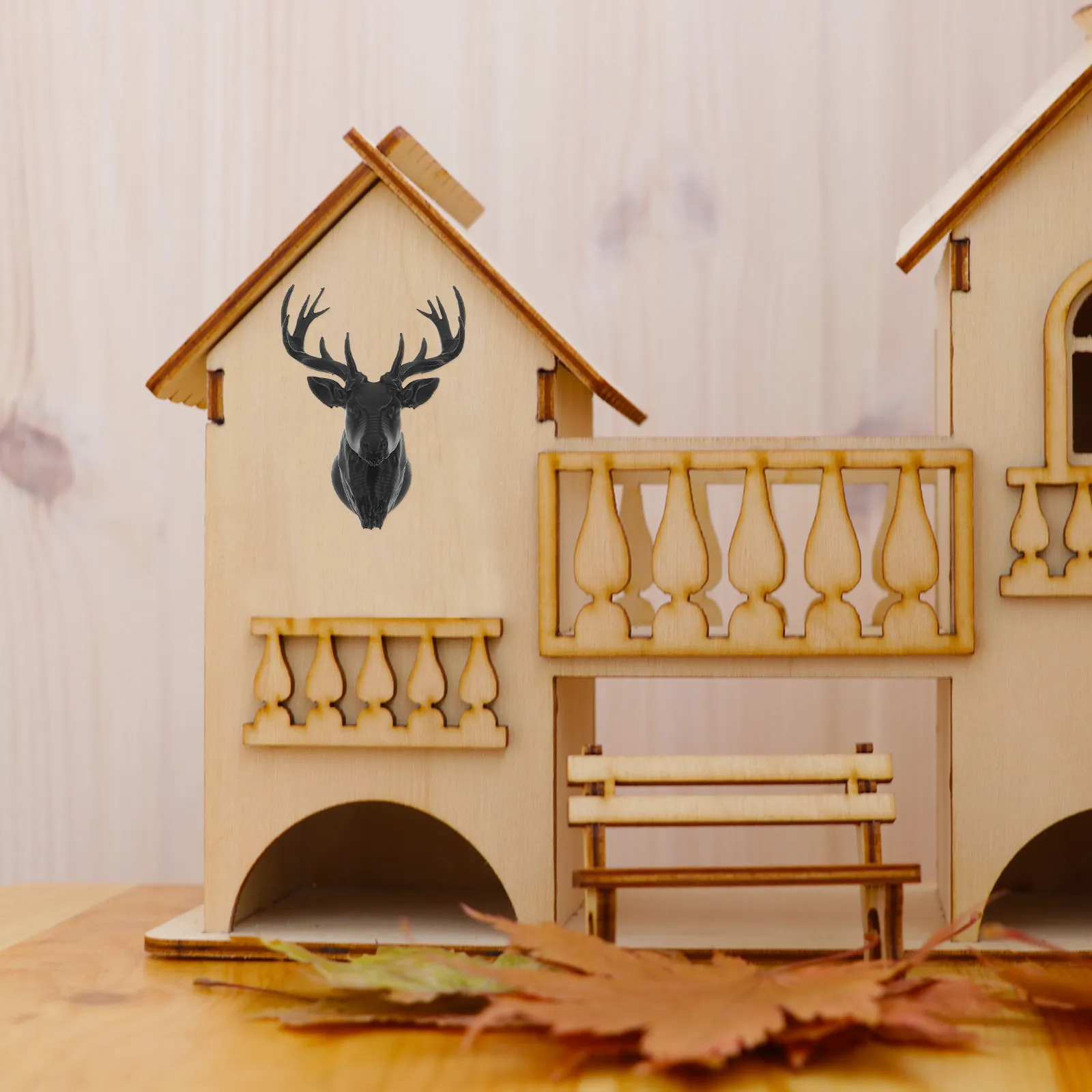 

Mini Deer Head Wall Decor Boho Style Plastic Deer Antlers Decorative Reindeer Wall Mount Sculpture Living Room Bedroom Ornament