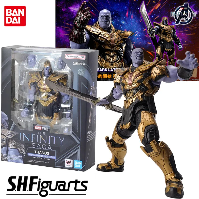 

Bandai Genuine The Avengers Anime Figure S.H.Figuarts Thanos Action Figure Toys for Boys Girls Christmas Gift Collectible Model