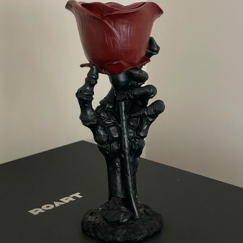 Rose Candle Holder Creative Home Decoration Living Room Decoration Table Ornament Candle Holders Candlestick Desktop Decor