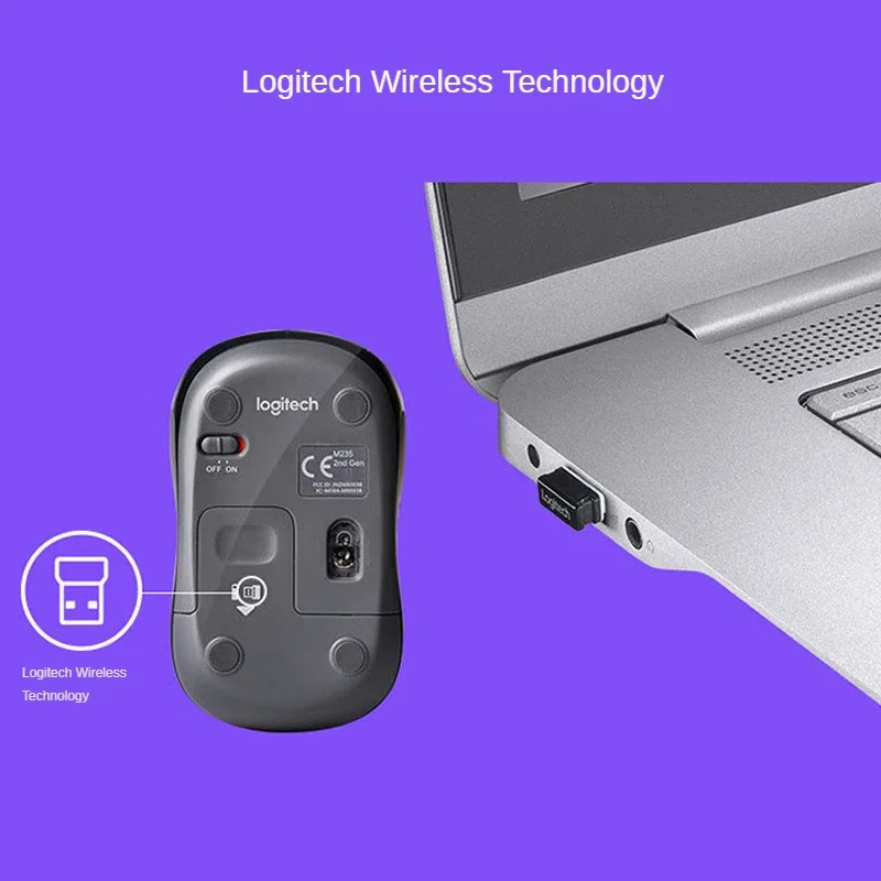 로지텍 M235 무선 마우스, 노트북, 데스크탑, 휴대용 사무실, 가정 광전 최적 연결 기술
