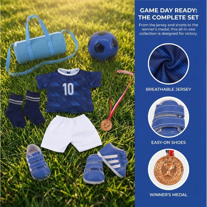 

6Pcs/sets Doll Clothes Soccer/Gymnastic Uniform,Sportswear Outfit For 18Inch American Doll&43Cm Baby Doll Accessories Girl's Toy