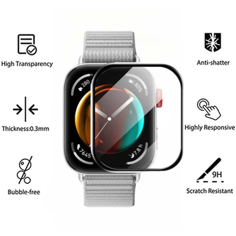 2 PCS 3D Protective Film For Huawei Watch Fit 3 Fall prevention Full Cover Screen Protector For Huawei Watch fit3 Soft Film