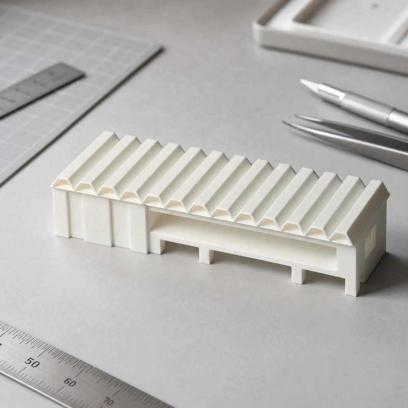 Plastic Airport Terminal Building Miniature for Diorama Model Train Scenery Aviation Collection Display Piece