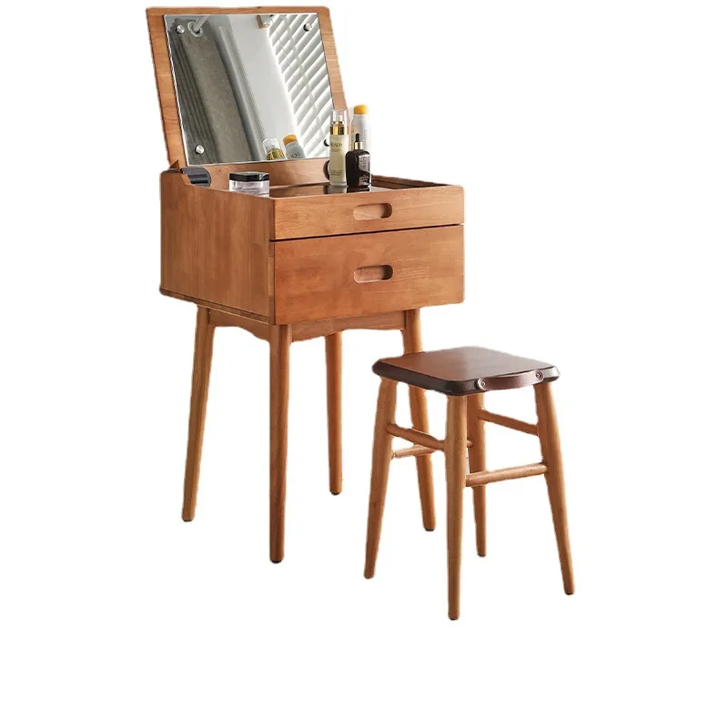 Solid wood dresser bedroom makeup table multi-function bedside table