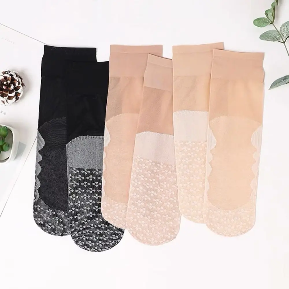 10Pairs Transparant Kristal Zijden Sokken Katoenen Bodem Ultradunne Zijde Sheer Enkelsok Nylon Ademend Mid-kalf Tube Sok Zomer