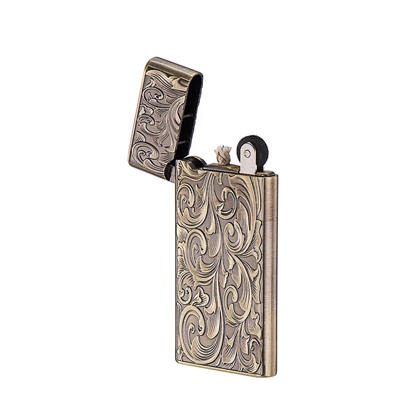 Small and Slim Portable Metal Open Flame Kerosene Lighter Personalized Creative Lighter