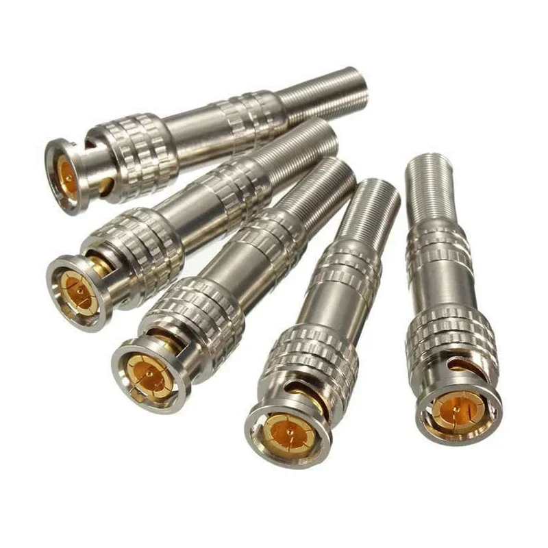 PEGATAH Male Solderless Camera Cables BNC Connector for CCTV Camera System Connectors Coaxial CCTV Camera Accessories