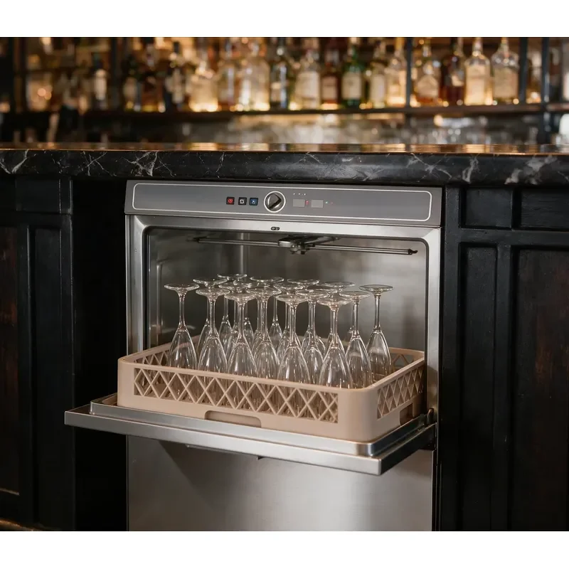 CE Approved Undercounter Dishwasher Stainless Steel 304 3 Wash Cycles (60/90/120s) Custom Voltage 60 Racks/Hour Commercial